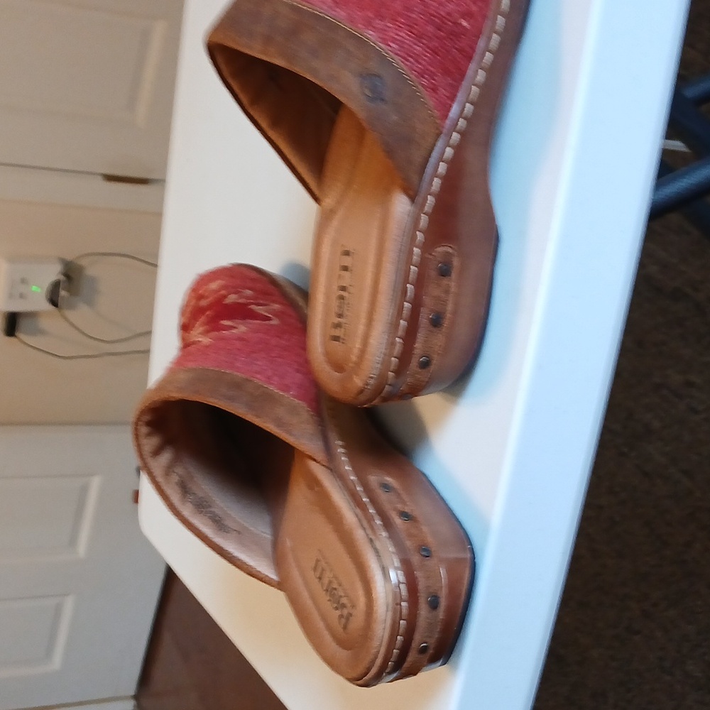 Born Red and Tan Wool-Top Clogs - Picture 8 of 10